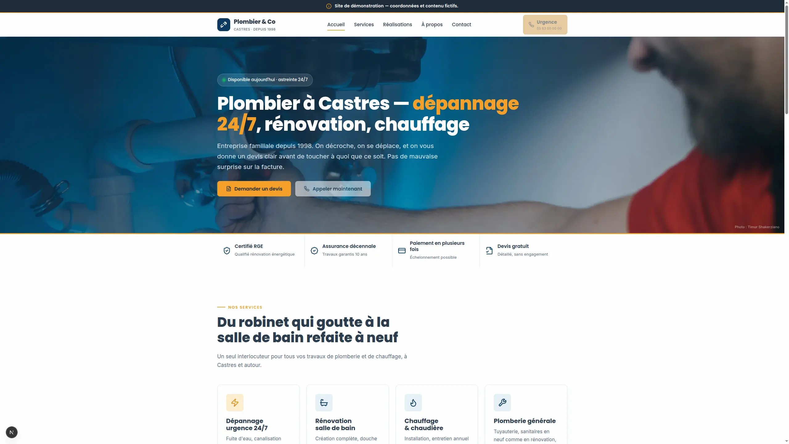 Aperçu du template Plombier-chauffagiste