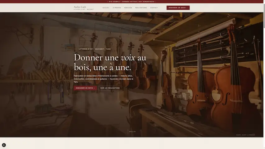 Aperçu du template Luthier